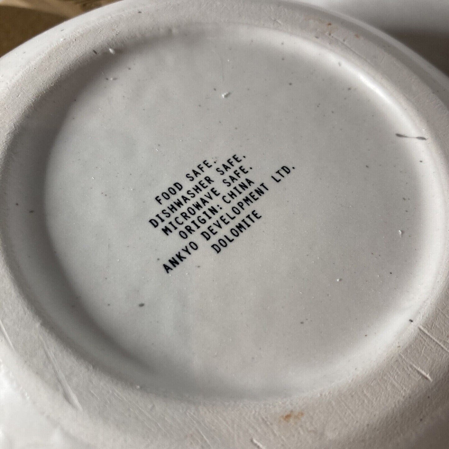 Off White Spotted Design Ceramic Bowl Set w/ Humped Edge Design 7" & 4.5" A205