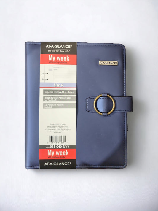 AT-AGLANCE Weekly & Monthly Personal Organizer Navy (031-040-NVY)