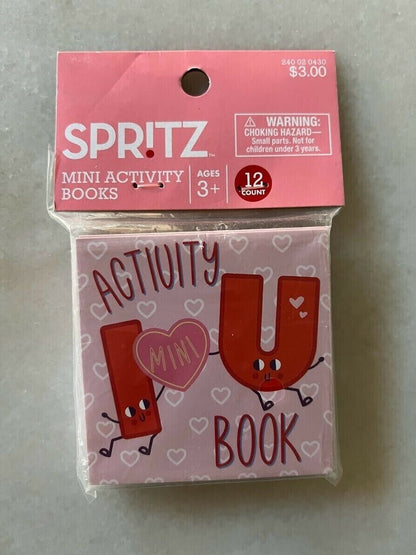 NEW Spritz Valentine's Day Mini Activity Books Set of 12