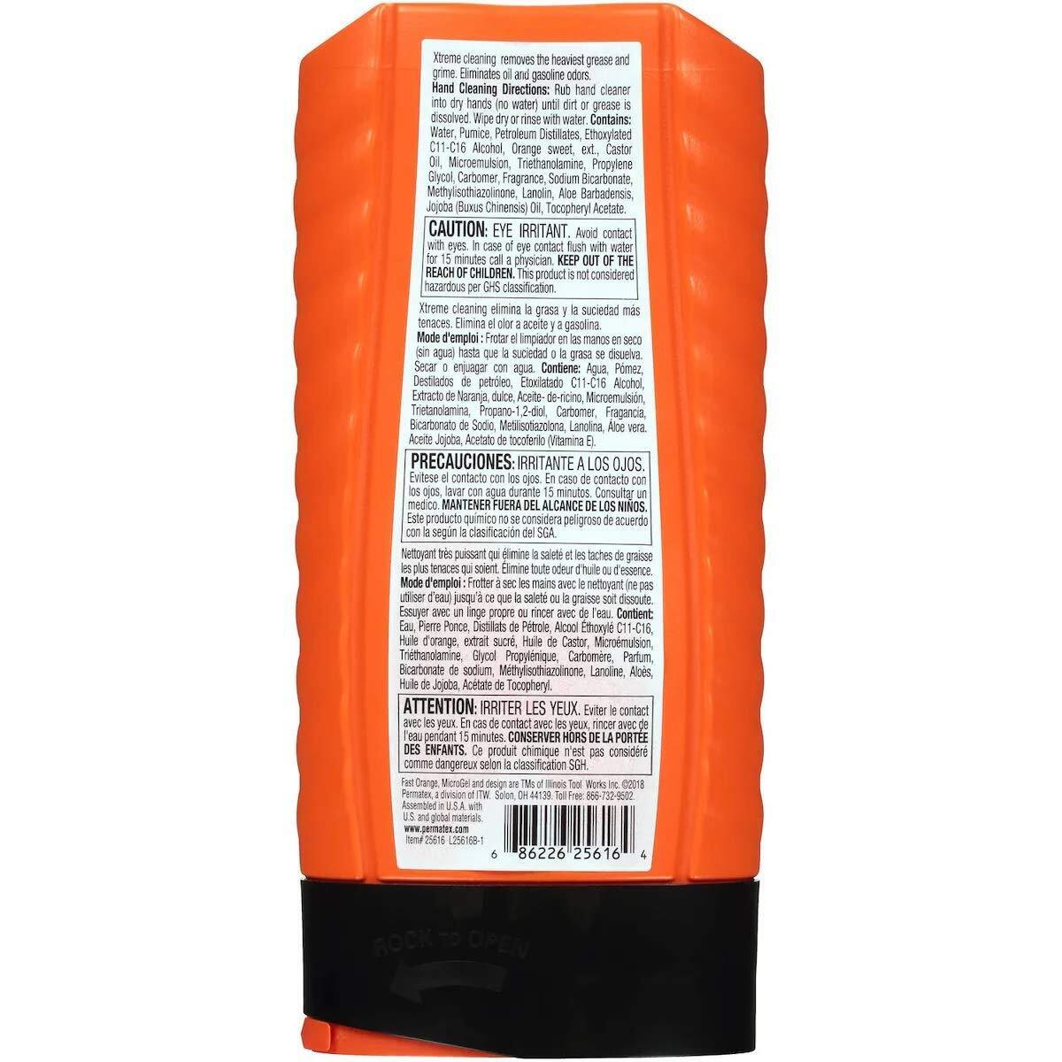 Permatex Fast Orange Xtreme Orange Scent Pumice Hand Cleaner 15 oz.