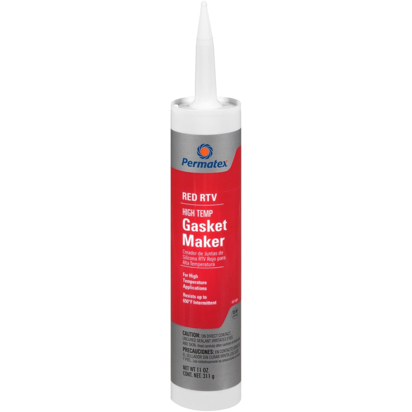 Permatex 81409 High-Temp Red RTV Silicone Gasket, 11 oz.