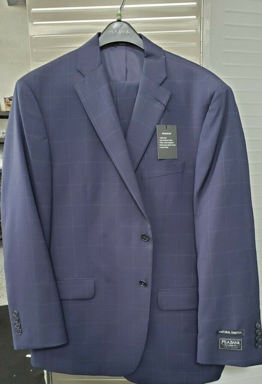 Traveler Collection Tailored Fit Windowpane Suit #3TPZ