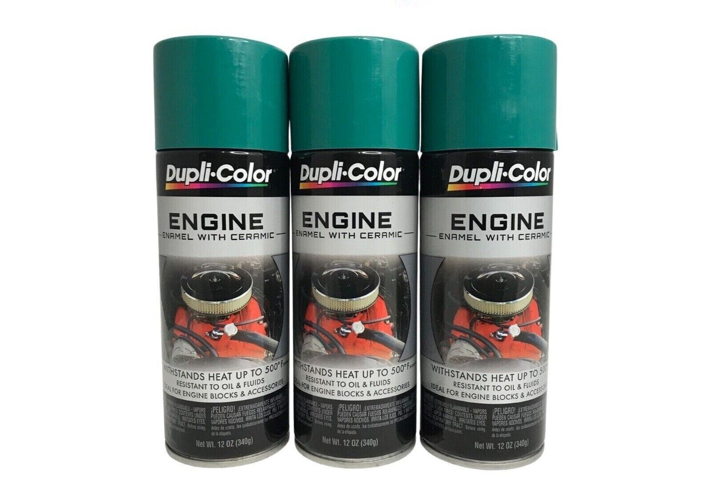 Duplicolor DE1617(3) Ford Green Engine Enamel Paint W/ Ceramic Resins - 12oz.