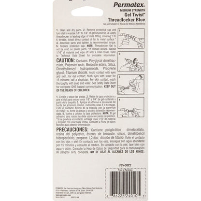 Permatex 24010-6PK Medium Strength Threadlocker Blue Gel, 10 g Gel Twist Applic