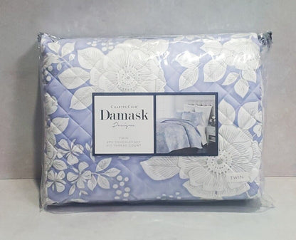 Charter Club Damask Quilted Printed Cotton 2 Pc. Coverlet Set, Twin