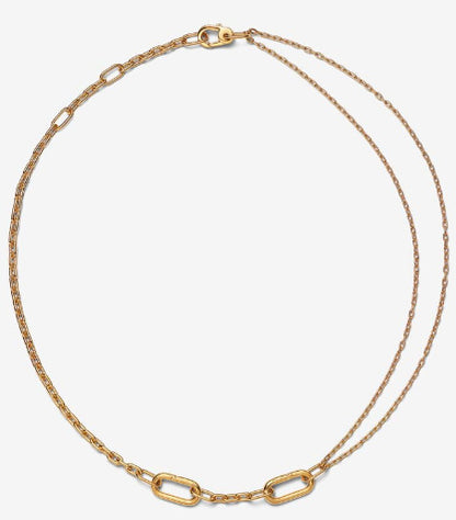 AUTHENTIC PANDORA Gold Pl Me Double Link Chain Necklace (362303C00-45)