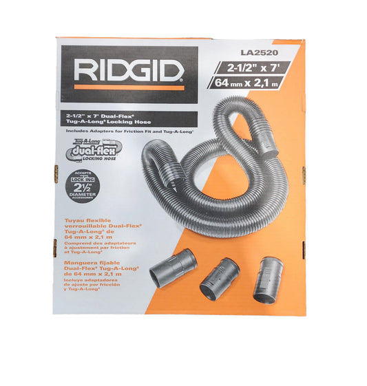 Ridgid LA2520 2-1/2 In. X 7 Ft. Dual-Flex Tug-A-Long Locking Hose BRAND NEW