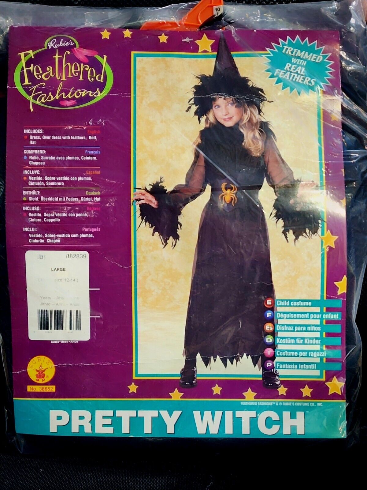 Rubie's Feathered Fashions Child's Pretty Witch Costume, Large
