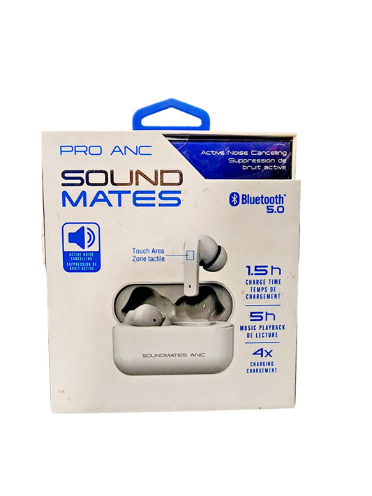 SoundMates Pro ANC Earbubs, White, NIB