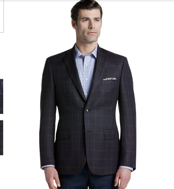 Reserve Collection Tailored Fit Windowpane Sportcoat #13PZ