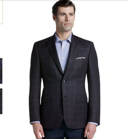 Reserve Collection Tailored Fit Windowpane Sportcoat #13PZ