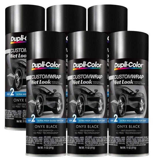 Dupli-Color Onyx Black Custom Wrap Wet Look Spray Paint 11 oz. - (Pack of 6)