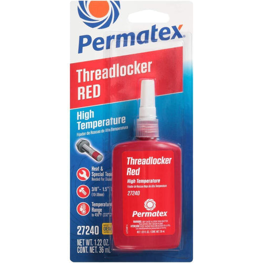 Permatex 24026 High Temperature Threadlocker Red, 6 ml