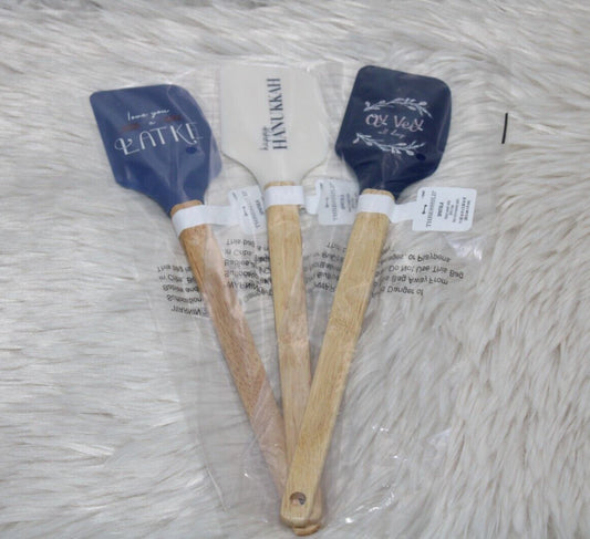 Threshold 12 inch Silicone Spatula/Scraper With Wooden Handle SET OF 3 !!!