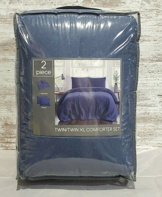 Pem America Jersey 2 Piece Twin/Twin XL Comforter Set, Blue
