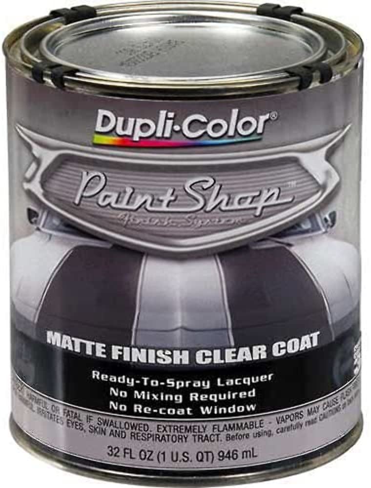 Dupli-Color Paint Shop Finish System Clear Top Coat Matte Finish Clear Coat 32 Oz. Quart - Lot of 2