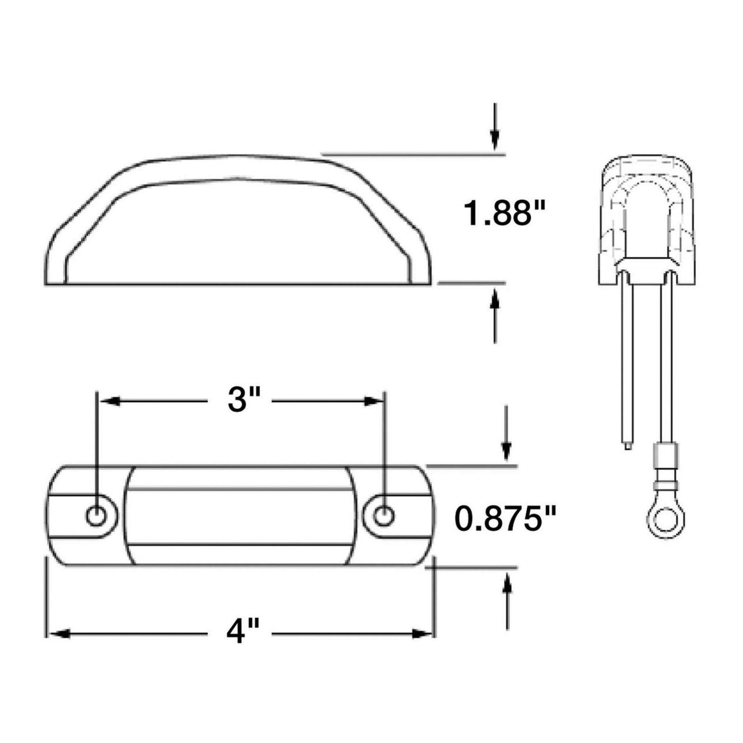 Truck-Lite 3550 Side Marker and Clearance LED Lamp Sealed 6 Diode Pattern Red