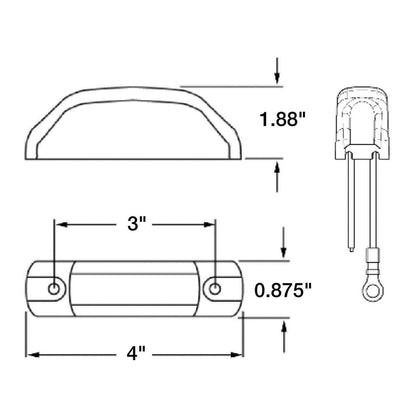 Truck-Lite 3550 Side Marker and Clearance LED Lamp Sealed 6 Diode Pattern Red