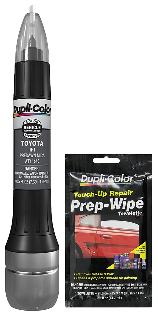 Sherwin-Williams Dupli-Color ATY1640 Predawn Mica Scratch Fix All-in-1 Exact Match Automotive Touch-Up Pen (.5 oz) Bundle with Prep Wipe (2 Items)