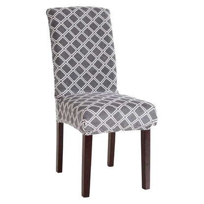 Great Bay Home Printed Velvet Plush Dining Chair Slipcovers. Washable Chair Covers. Summerhill Collection (Set of 2, Grey)