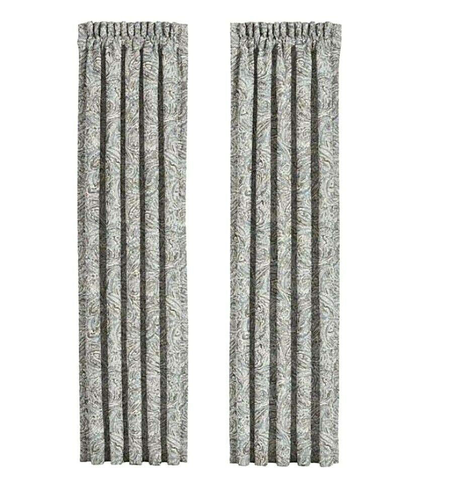 J. Queen New York Giovani 84-Inch Rod Pocket Window Curtain Panel Pair in Spa