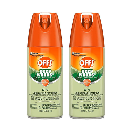 Off! Deep Woods Dry Aerosol Insect Repellant, 2.5 Ounce (2 Count)