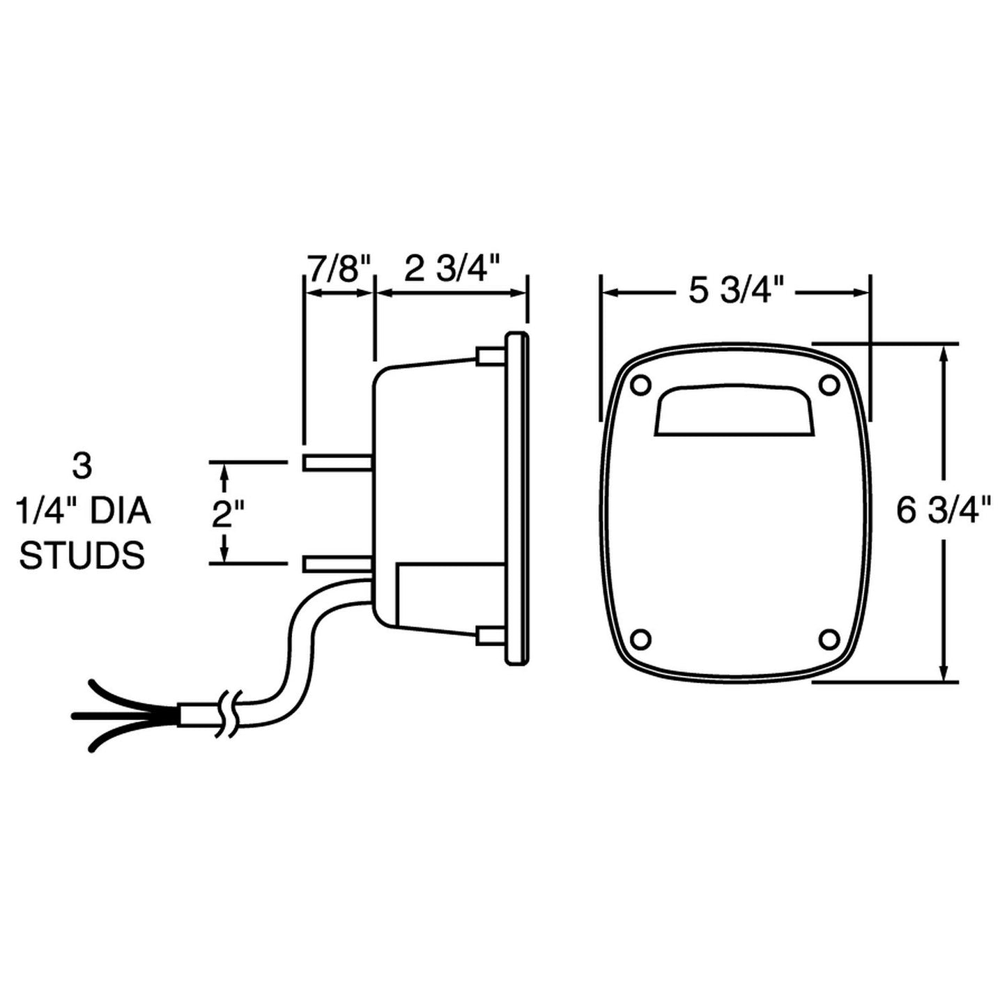 Truck-Lite Multi-Function Three Stud Bulb Replaceable Tail Light 4027