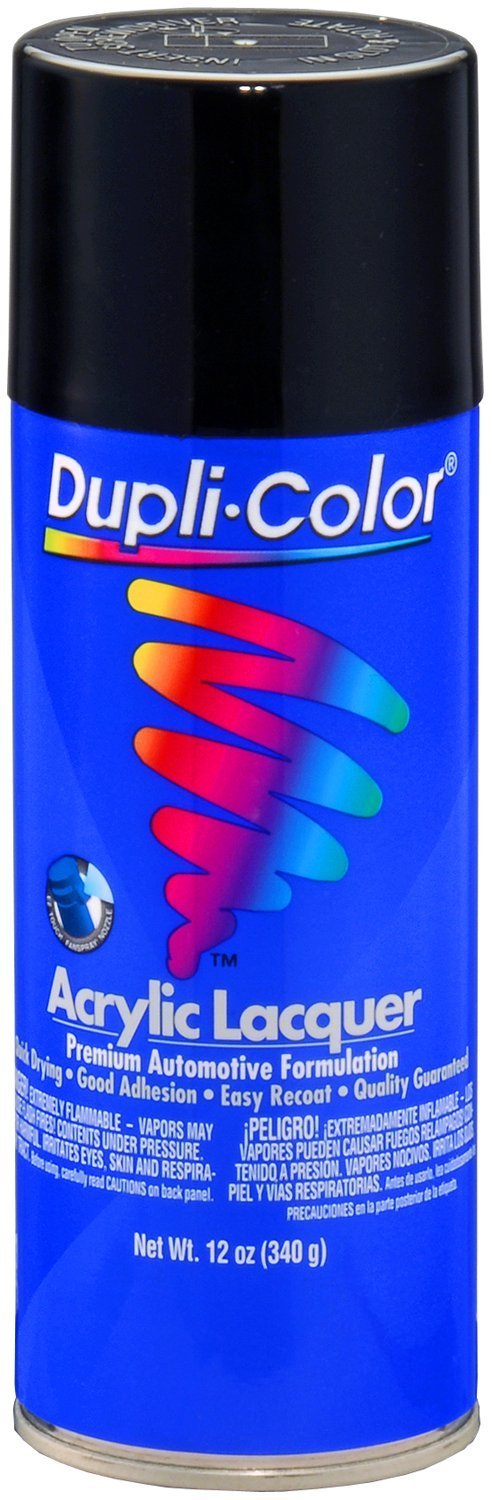 Dupli-Color Premium Lacquer Gloss Black 12 Oz. Aerosol - Lot of 6