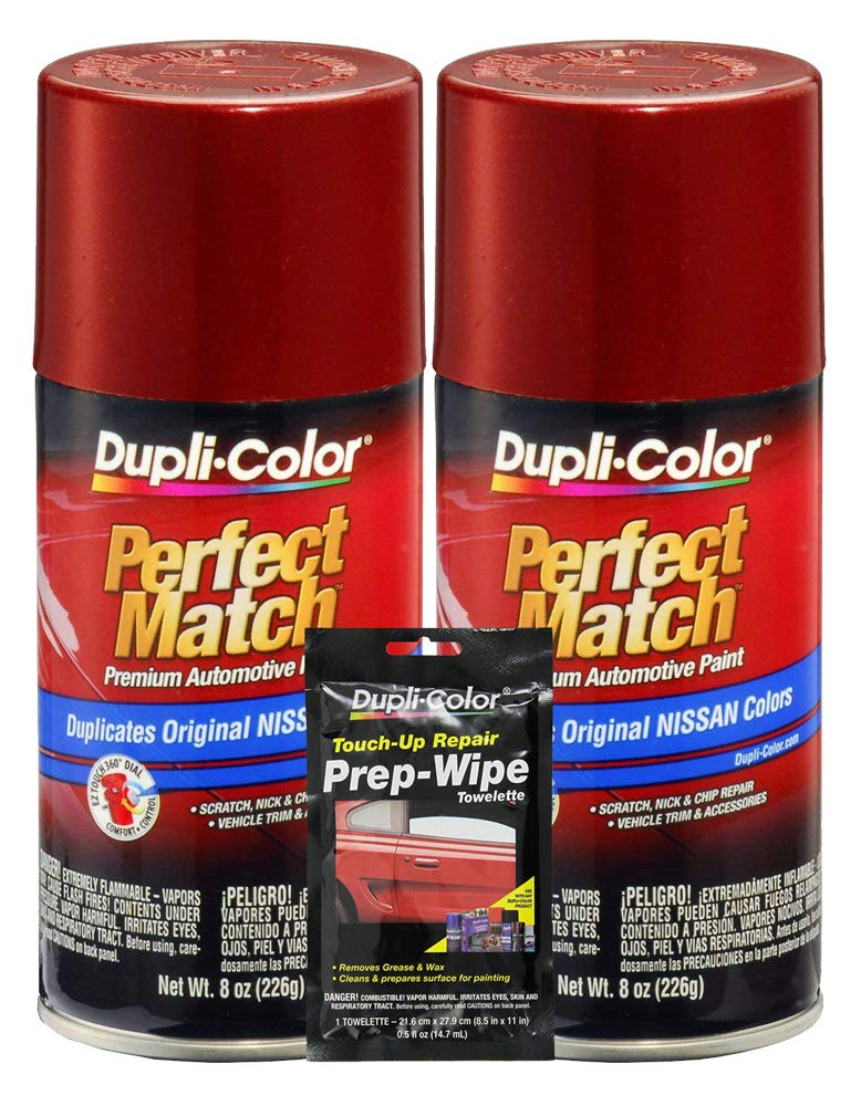 Dupli-Color Burgundy Berry Pearl (M) Exact-Match Automotive Paint - 8 oz, Bundles Prep Wipe (3 Items)