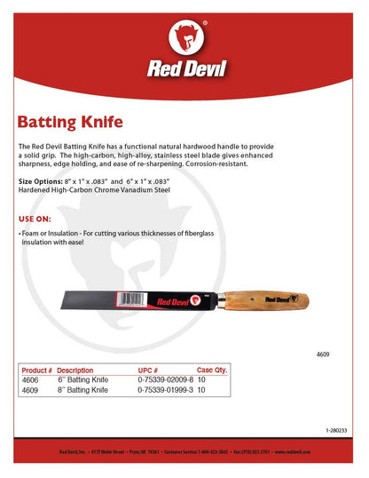 Red Devil Batting Knife