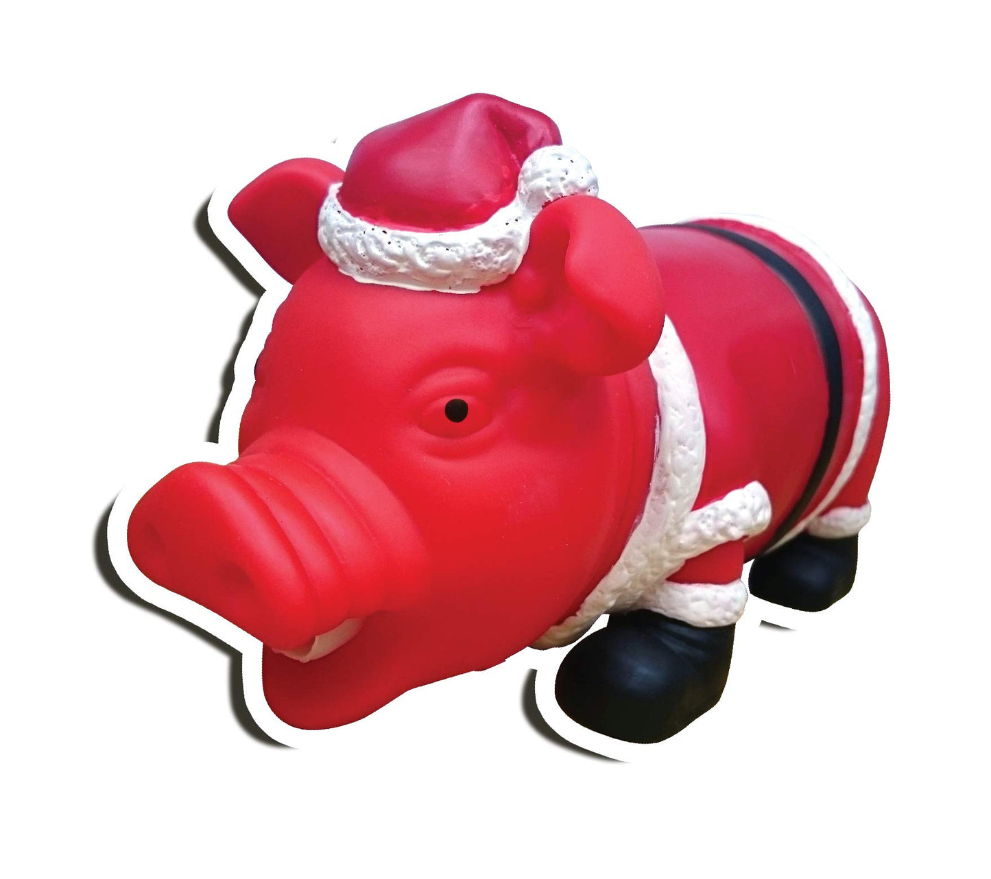 Animolds Squeeze Me Rubber Christmas Piggy | Oinking Rubber Pigs for Kids | Novelty Squeaky Toy Pig (Random Color)