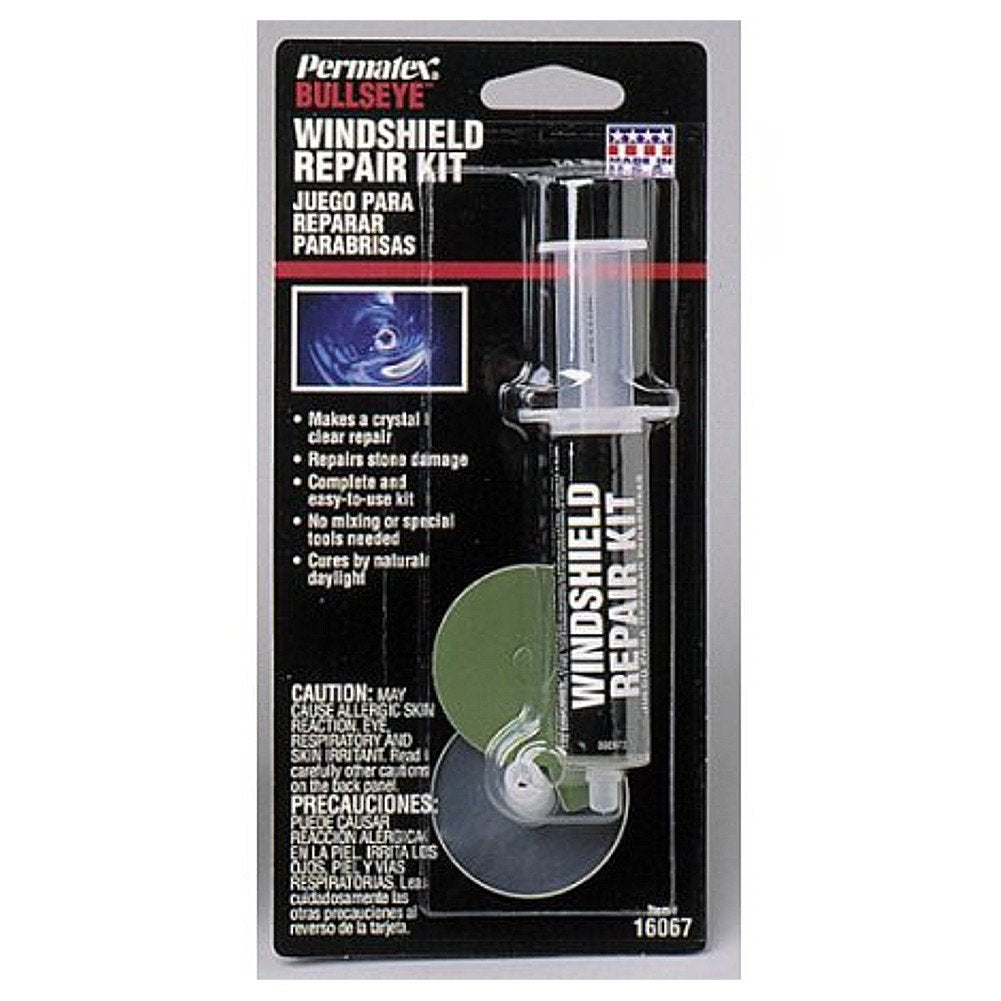 Permatex 16067 Bullseye Windshield Repair Kit, .025 oz. Syringe