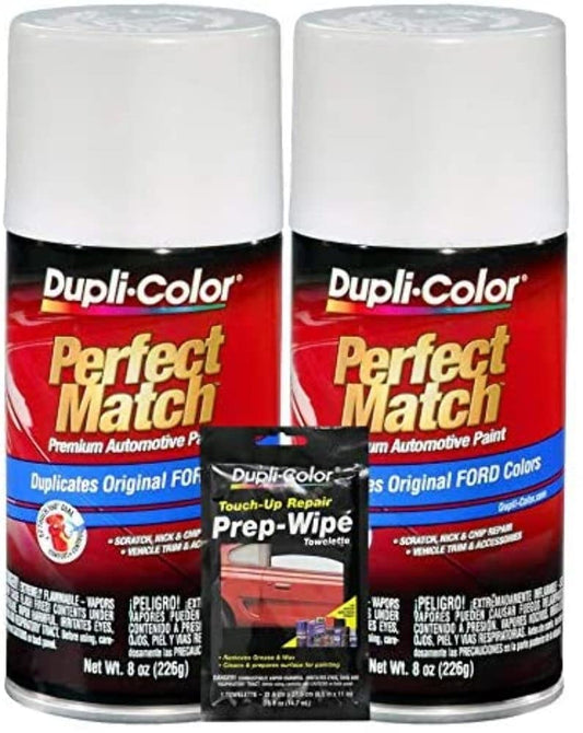 Duplicolor Performance White Exact Match Touch-Up Paint (8 oz) Bundle with Prep Wipe Towelette (3 Items)