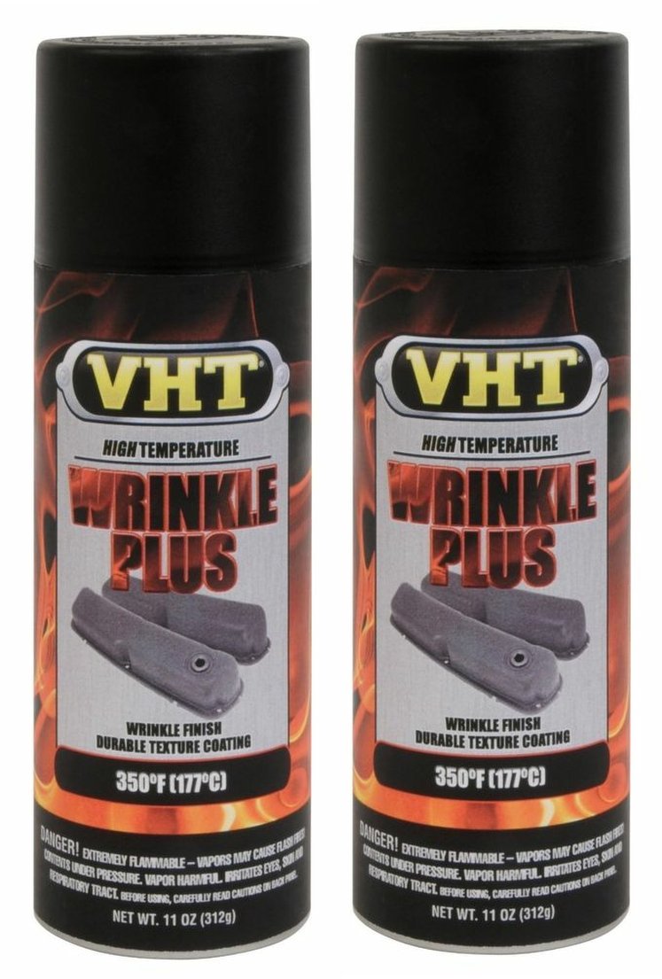 VHT Wrinkle Plus Coatings Paint High Temp SP201 Black 11 oz Spray - 2 Pack