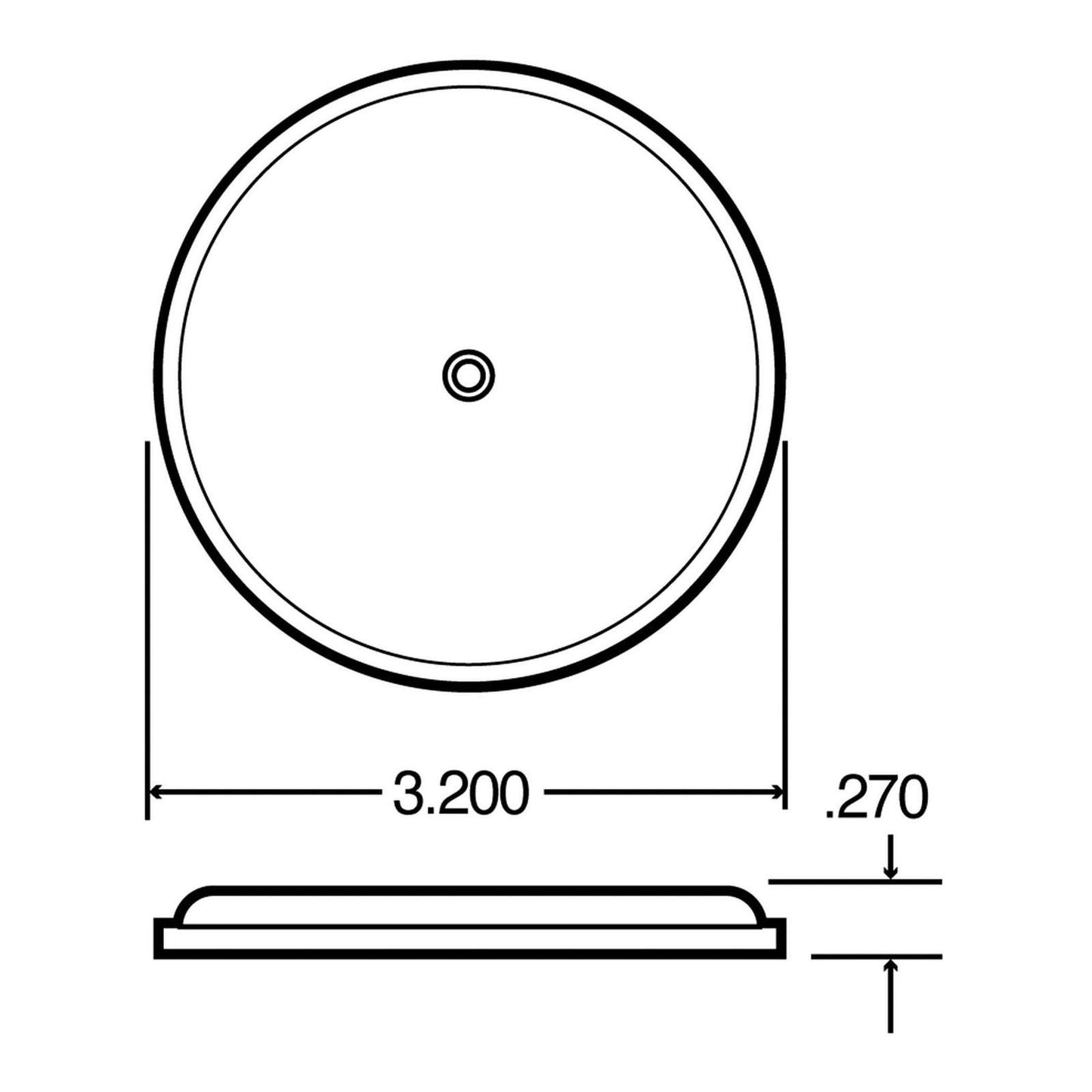 Truck-Lite 98006Y 3" Center Screw-On Reflector