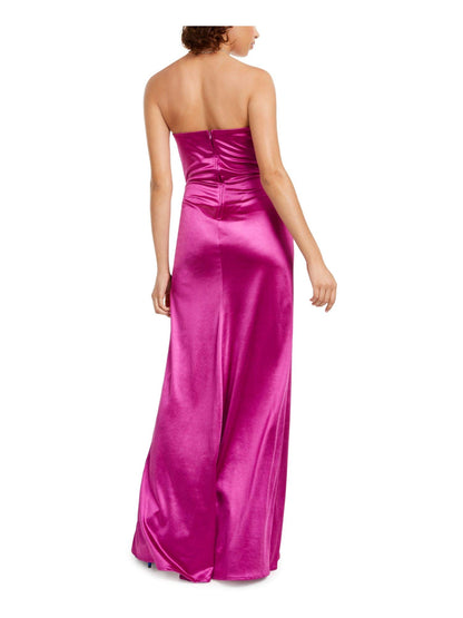 City Studio Womens Side Slit Maxi Evening Dress Purple 13