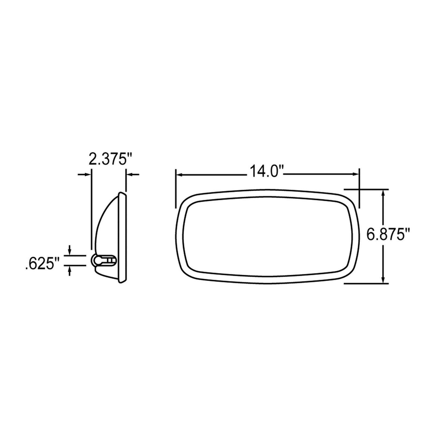 Truck-Lite (7460 Tube Mount Mirror