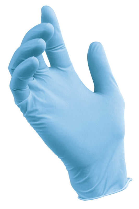 Firm Grip Blue Nitrile Disposable Glove, Latex Free, Powder Free - Pack of 100 Gloves