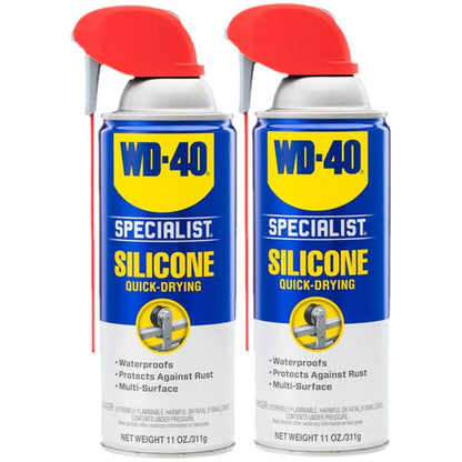 WD-40 Specialist Silicone Lubricant with Smart Straw Sprays 2 Ways, Twin-Pack, 11 OZ