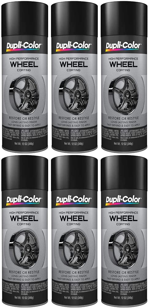 Sherwin-Williams Company Duplicolor High Performance Gloss Black Wheel Paint (12 oz) - 6 Pack