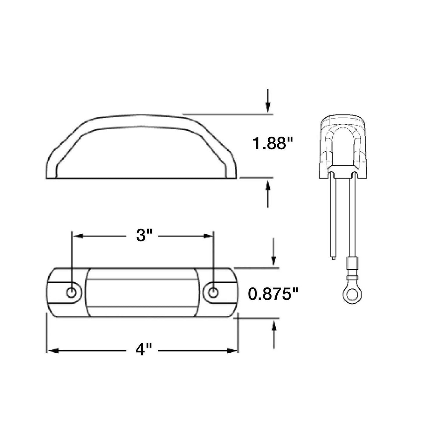 Truck-Lite 3550A Yellow Side Marker and Clearance LED Sealed 6 Diode Pattern