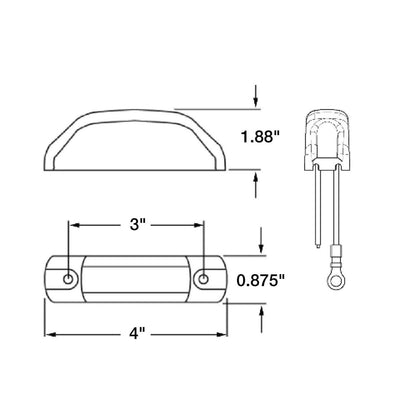 Truck-Lite 3550A Yellow Side Marker and Clearance LED Sealed 6 Diode Pattern