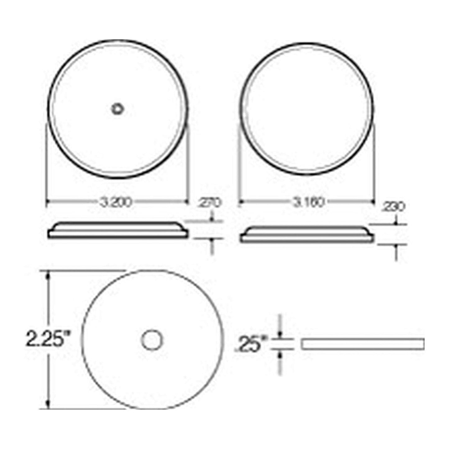 Truck-Lite 2" Yellow Reflector 52A