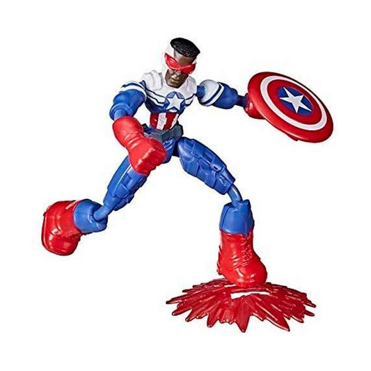 Marvel Avengers Bend and Flex Action Figure, 6-Inch Flexible Captain America Super Hero Figure Toy, Ages 4 and Up