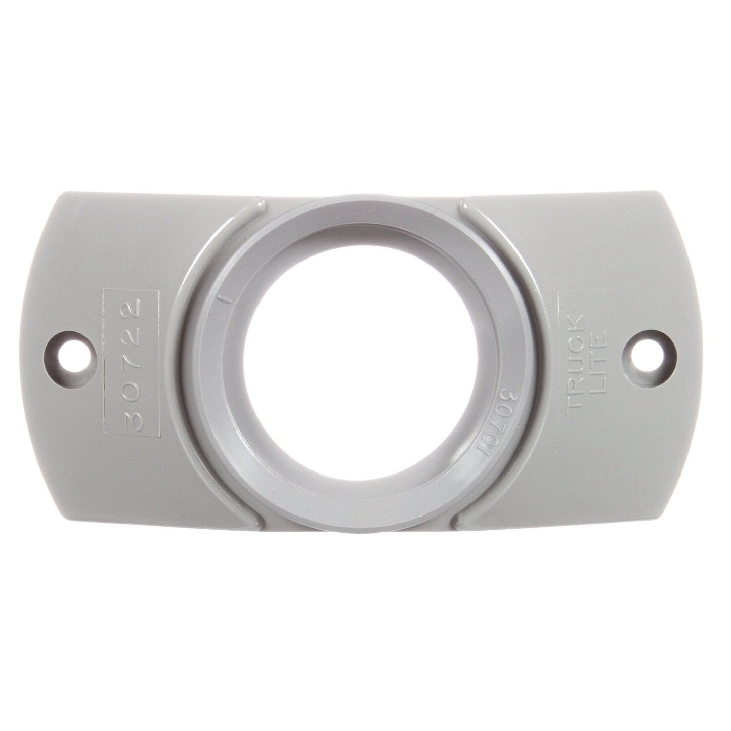 Truck-Lite 30405 30 Series Gray Grommet Round Deflector Mount (Gray Polycarbonate, 2 Screw Bracket Mount, Pl-10, Stripped End/Ring Terminal, Kit)