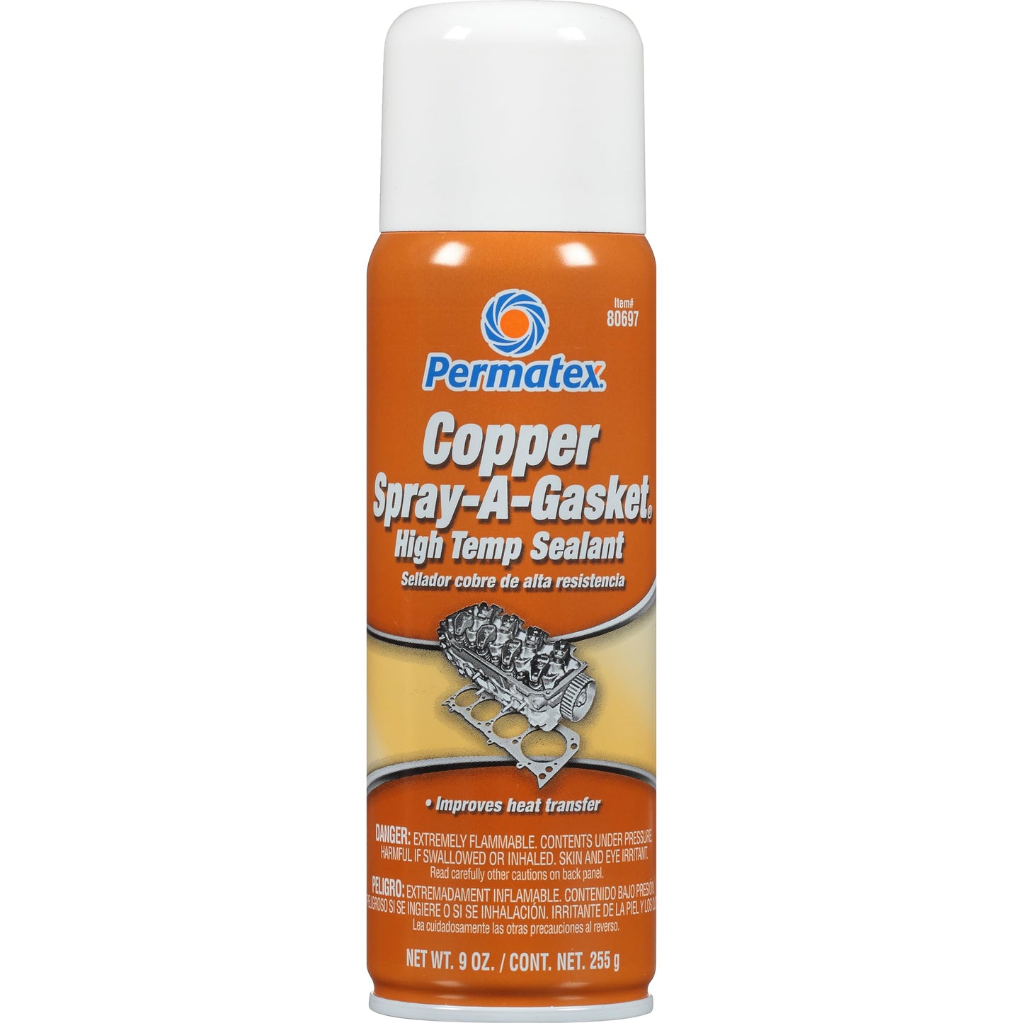 Permatex 80697 Copper Spray-A-Gasket Hi-Temp Adhesive Sealant, 12 oz. Aerosol Can