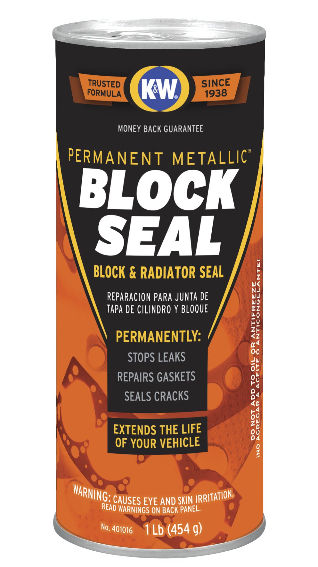 CRC K&W 401016 Block Seal Permanent Metallic™ Block & Radiator Seal - 16 Oz