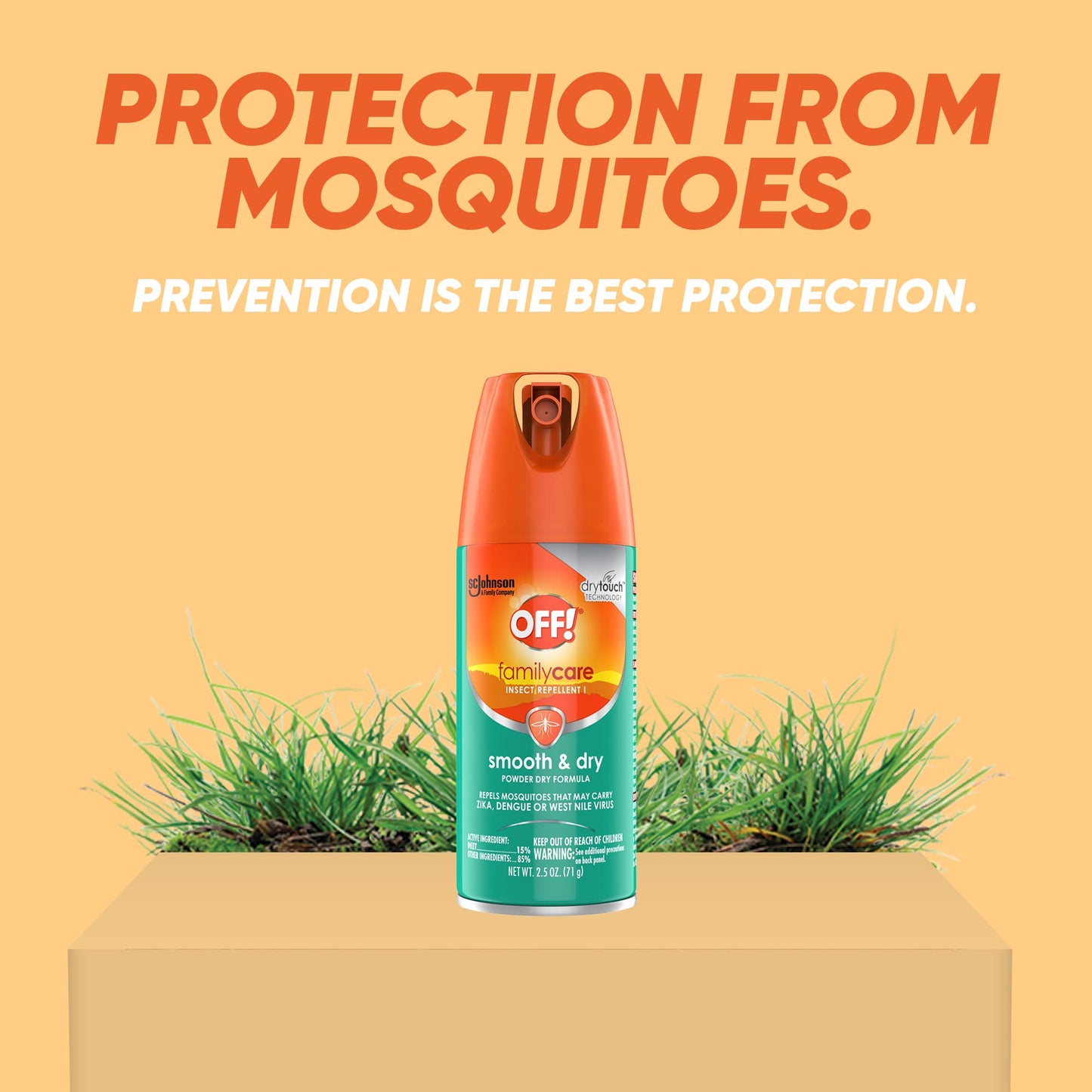 OFF! FamilyCare Insect & Mosquito Repellent Aerosol, Smooth and Dry Formula Bug Spray, Provides up to 6 Hours of Protection, 4 oz