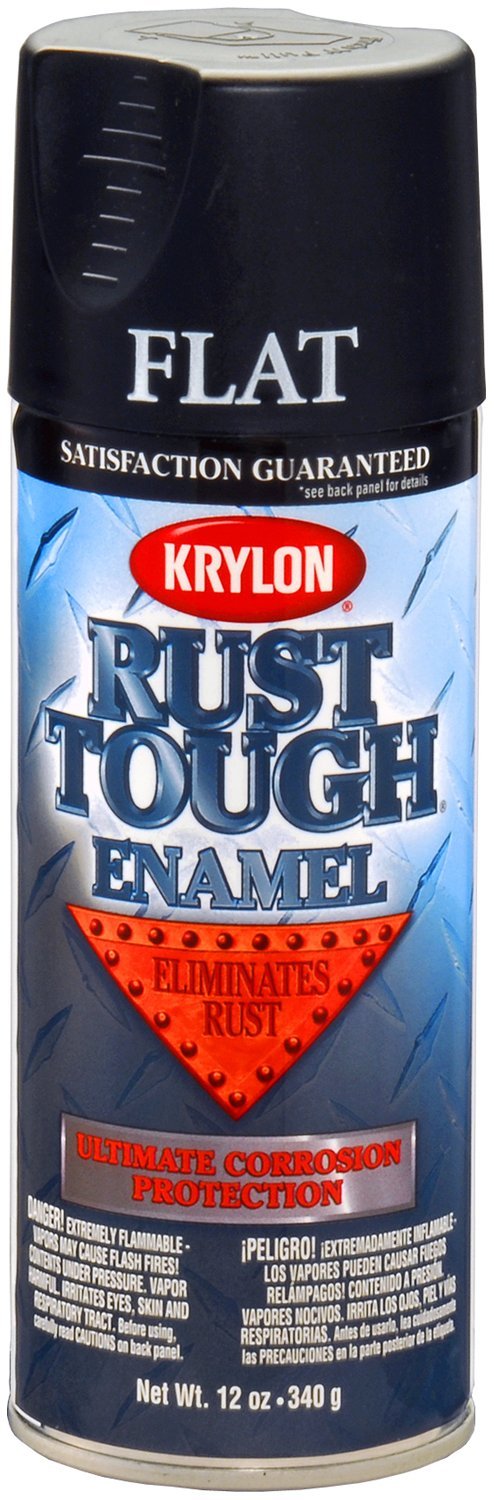 Krylon (K09218007-6 PK) 'Rust Tough' Flat Black Rust Preventive Enamel - 12 oz. Aerosol, (Case of 6)