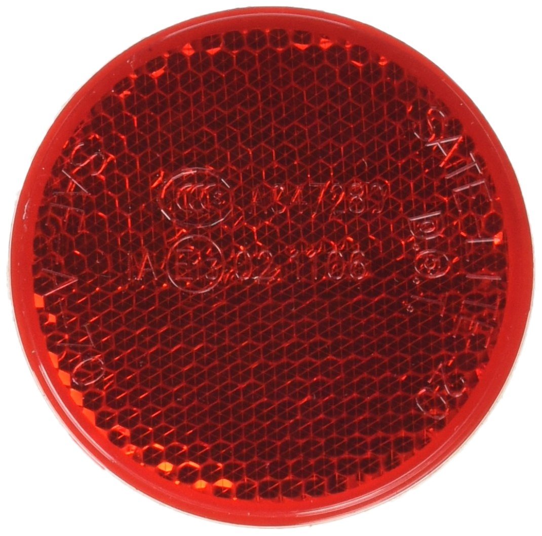 Truck-Lite 45 Red 2-3/16" Round Stick-On Reflector (Adhesive Backing, Mounts On Any Clean Surface)